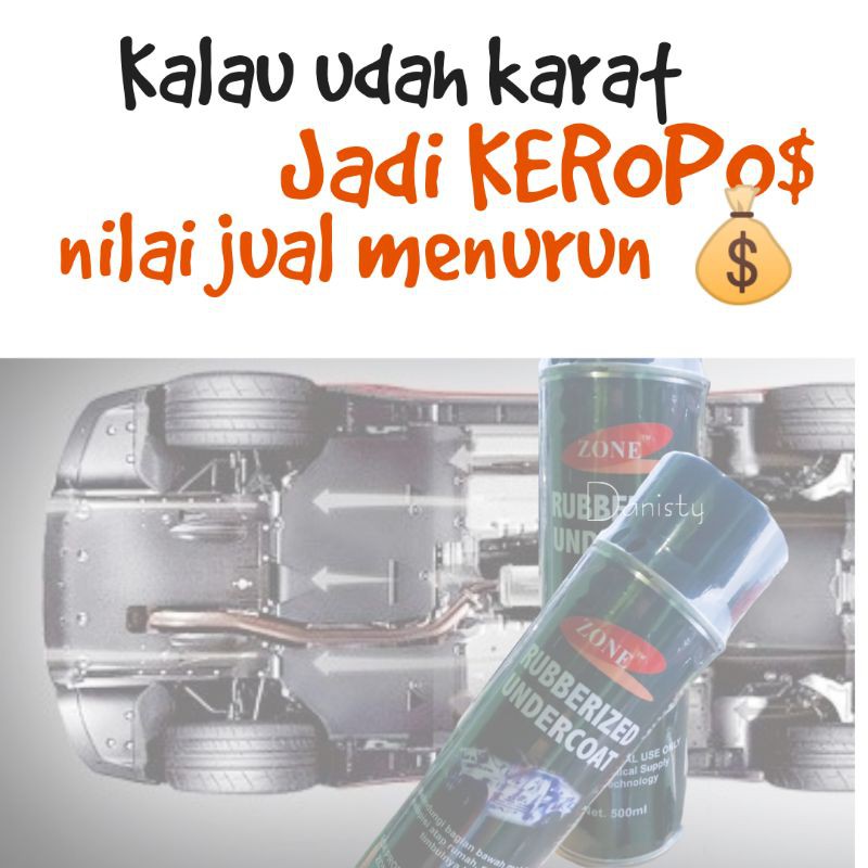 anti karat air hujan kolong mobil undercoat rubberized 500 mili cat kolong pelindung karat garam