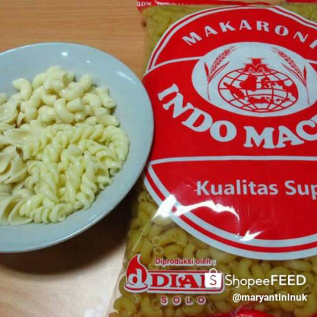 

Makaroni sup ada 3 macam pipa, kerang, spiral