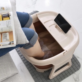 Ember Baskom Lipat Rendam Pijat Kaki Massager Pedicure Manicure Spa Bucket Folding Portable- SN521 - Brown