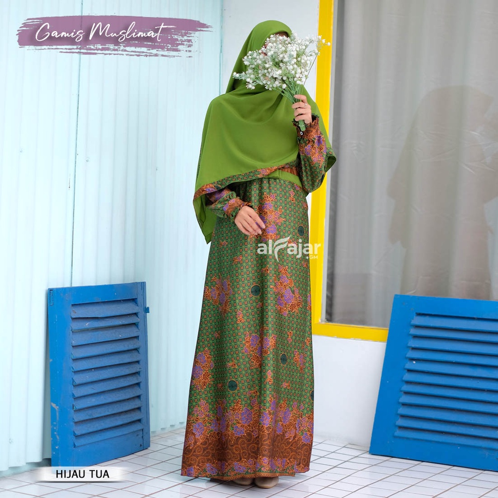 GAMIS BATIK MUSLIMAT NU Semi Sutra Dress Muslim FATAYAT Ori by Alfajar