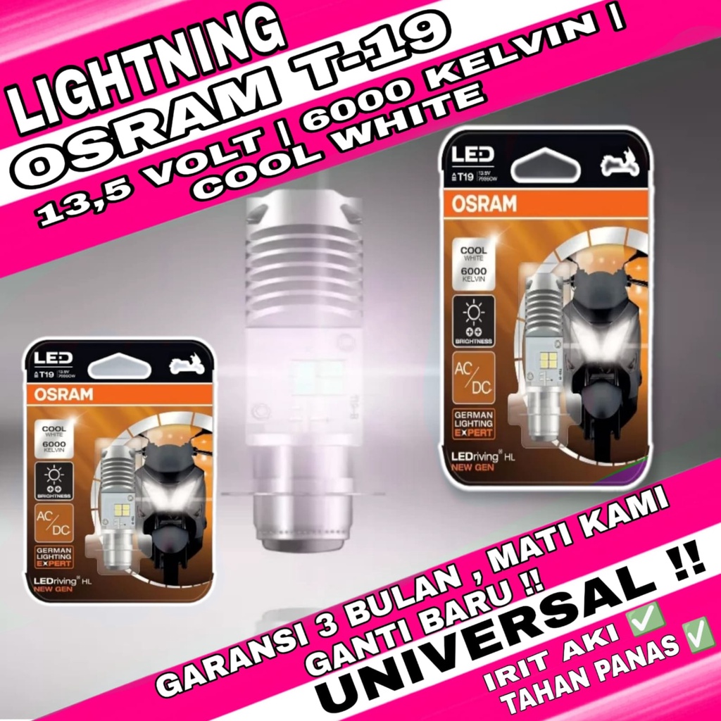 G2B1M Lampu LED Motor OSRAM T19 / H6 / M5 kaki 1 12V