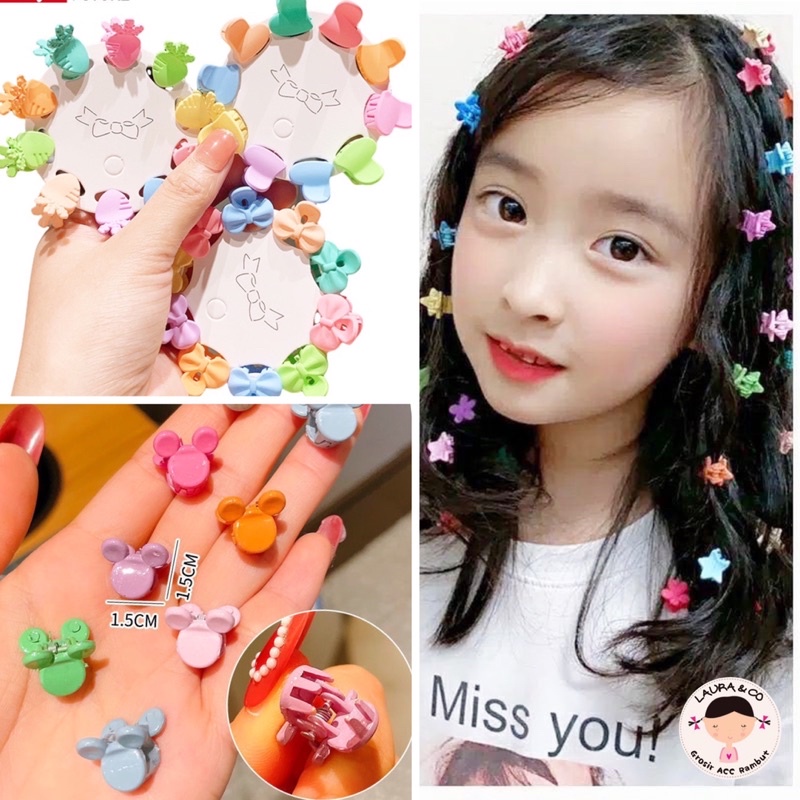 Jepit Rambut Mini Anak Korea Glossy 10pc