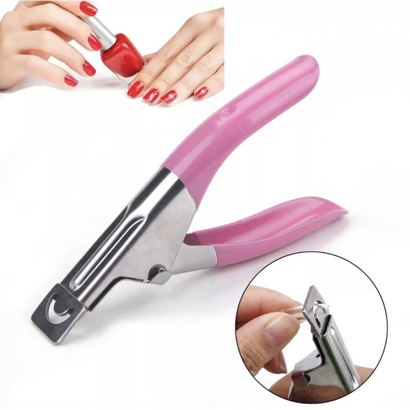 Nail Cutter Gunting Kuku Palsu Nipper pemotong Kuku palsu Pink