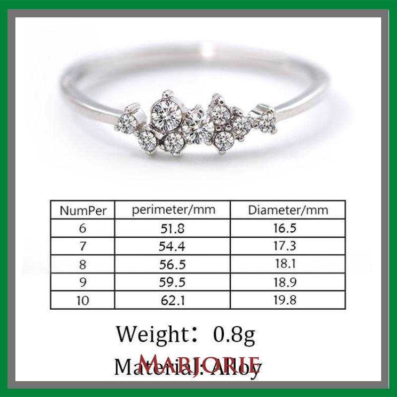 Cincin Simple Sterling Silver 925 Hias Kristal Zircon 3 Lapis Emas 18K Untuk Wanita-MJD