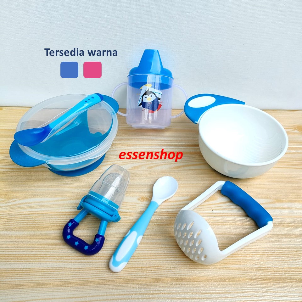 Tempat makan bayi baby food maker grinding bowl penghalus mpasi mangkok sendok makan gelas spout peralatan makan bayi