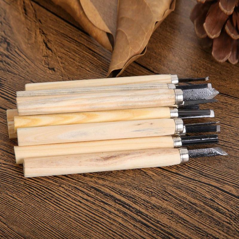 Set Pisau Tatah Ukir Pahat Kayu 12 in 1 Wood Carving Art Knife