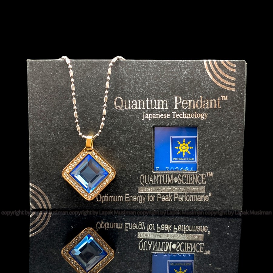 [Bayar di Tempat] Kesehatan Quantum Pendant Pria Wanita Aquamarine