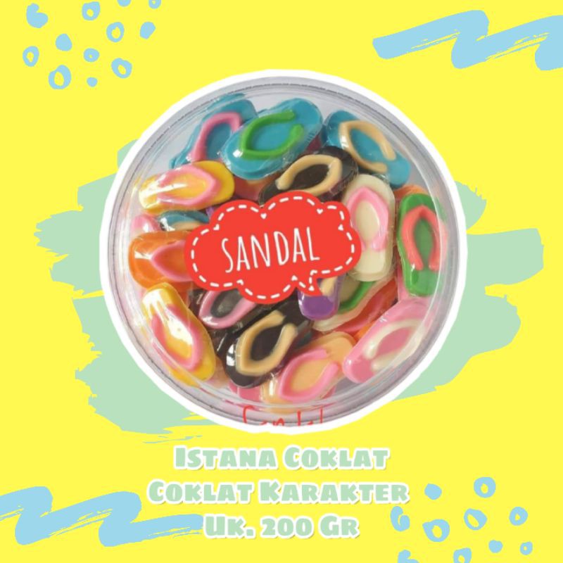 

istanacoklat, coklat karakter bentuk sandal , coklat home made free ongkir bisa COD