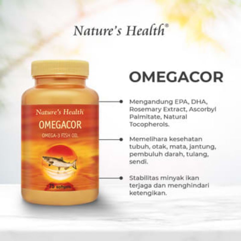 Jual Nature's Health OMEGACOR Omega3 Fish Oil (75 Softgels) Shopee