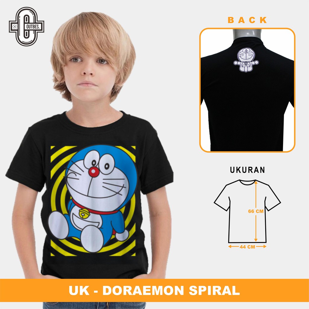KAOS ANAK ANIME - [ STAND BY ME / NARUTO / LUFFY / TOKYO REVENGERS ] -- DORAEMON SPIRAL