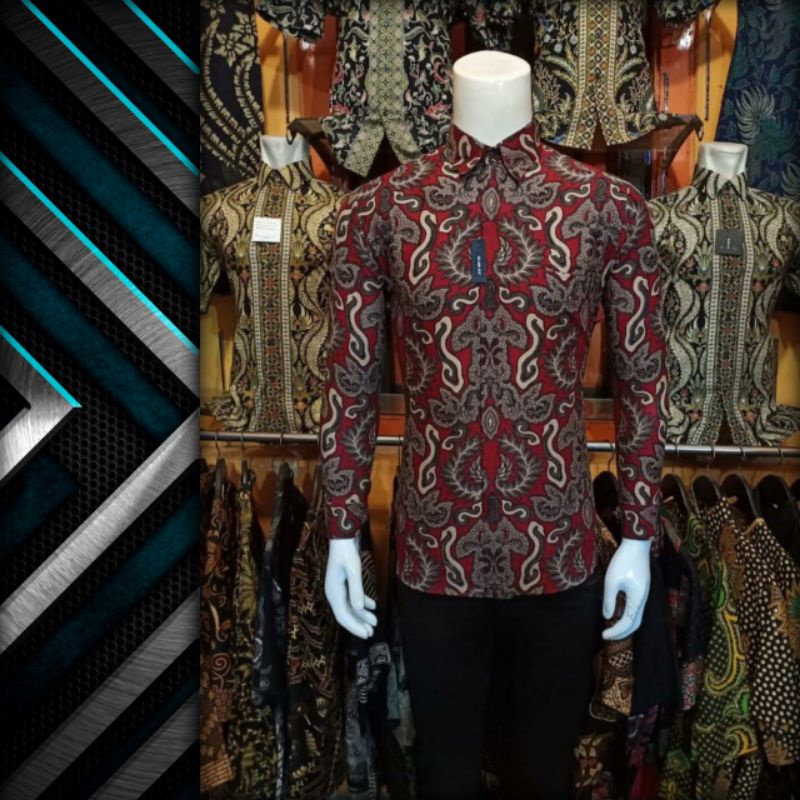 Batik Pria Lengan Panjang BATIK NAKULA HRB026 motif KERATONAN Kode