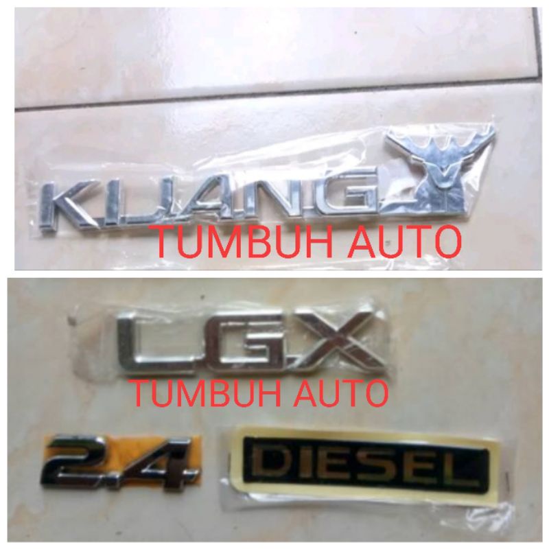 Emblem Kijang LGX 2.4 Diesel 4 pcs Toyota Kijang Kapsul 1997-2004 Samping belakang Long short