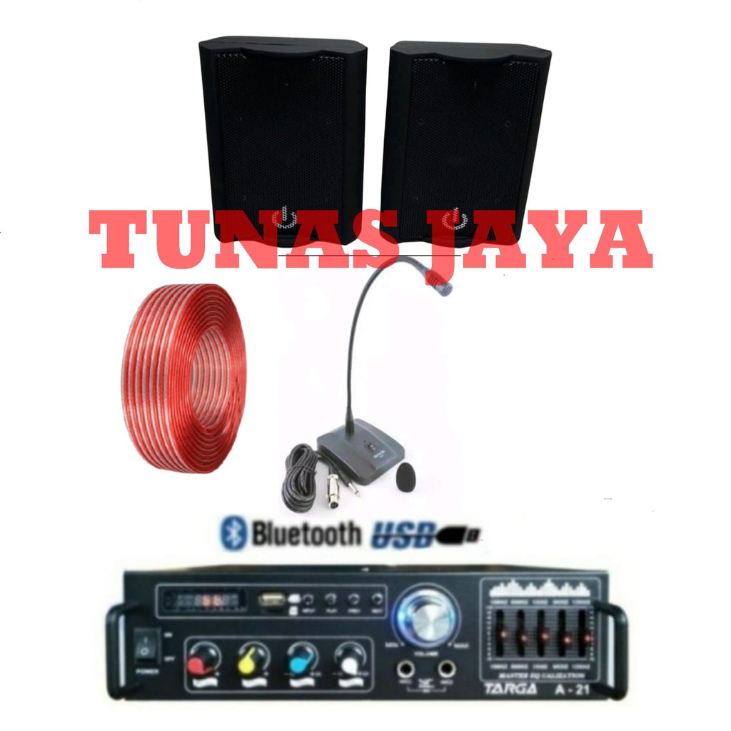 PAKET HEMAT 2 SPEAKER CRIMSON CR402 PAKET AUDIO PLUS MIC PODIUM PAKET