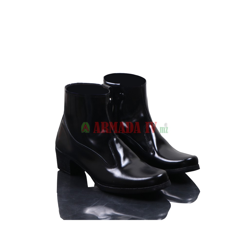 Sepatu Pdh Wanita Boots Kilap Resleting Armada IX