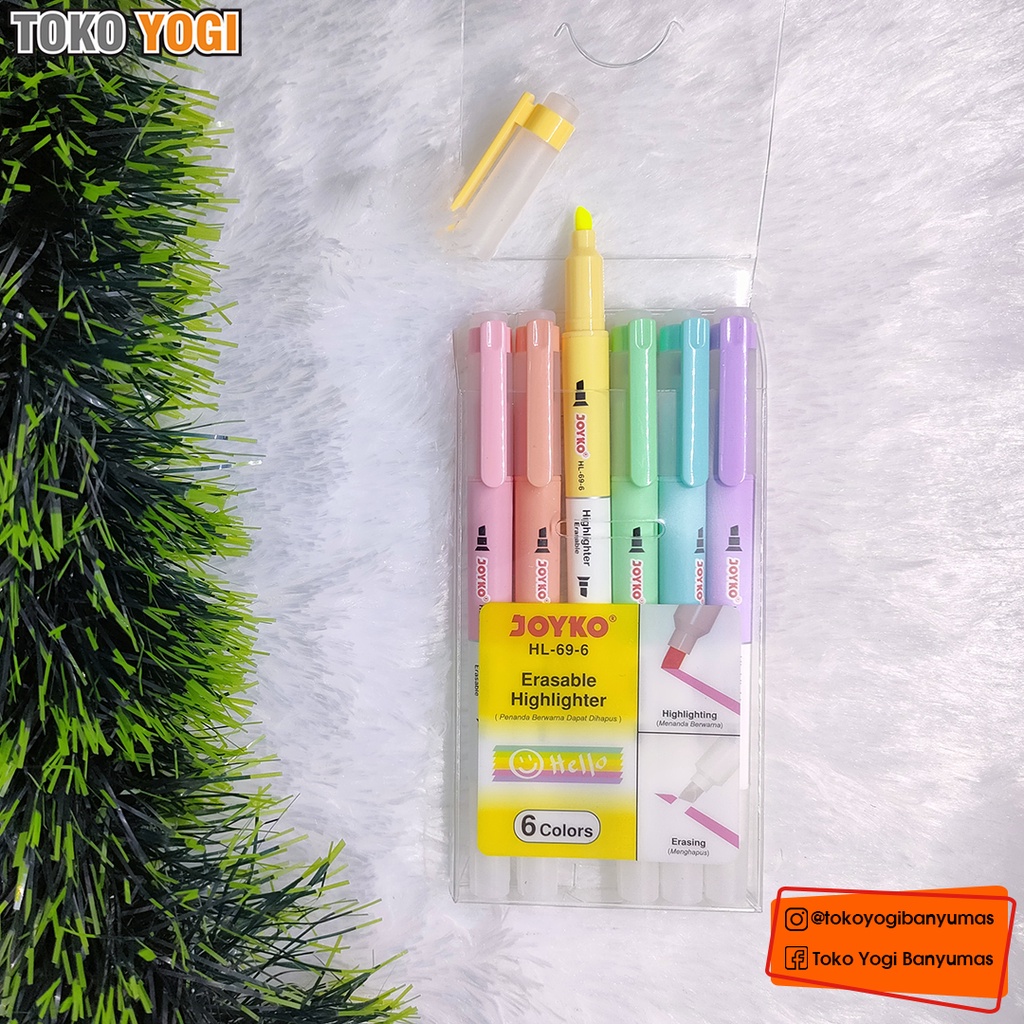 

JOYKO HL-69-6 ERASABLE HIGHLIGTHER / PENANDA DAPAT DIHAPUS