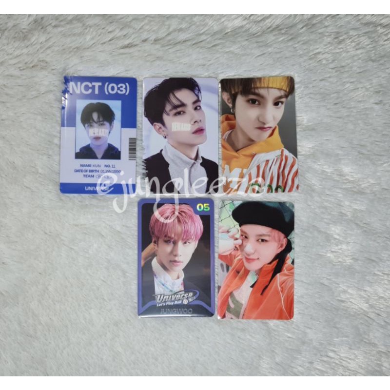 Trading card universe jungwoo set, id universe selca yangyang konsep Xiaojun id card kun