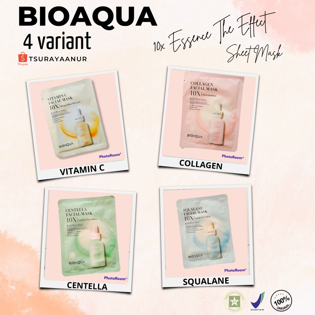 [BPOM] [ASLI] BIOAQUA 10X ESSENCE THE EFFECT FACIAL MASK SHEET MASK MASKER WAJAH MASKER TISSUE MASKE