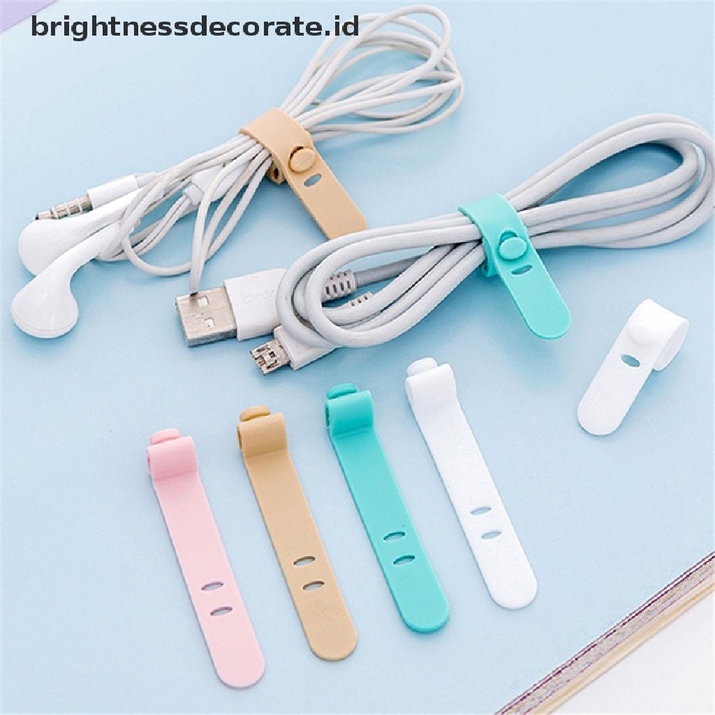 [birth] Silicone Data Cable Organizer Headphone Cord Finishing Buckle Wrap Tie Strap [ID]