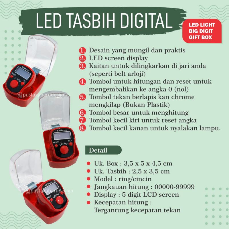 TASBIH DIGITAL MUSLIM DENGAN BOX (TASBIH 1PCS)