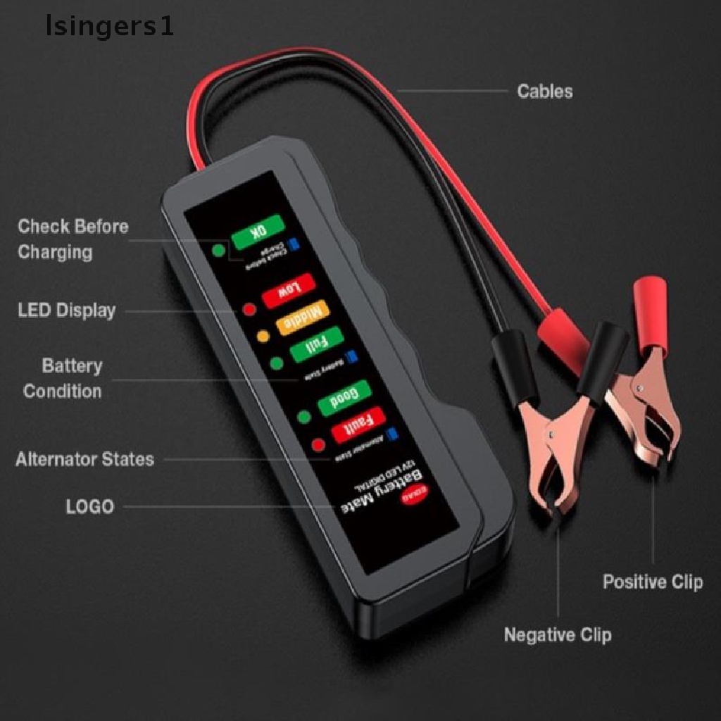 (lsingers1) Alat Tester Kerusakan Baterai Digital 12V Untuk Mobil / Motor