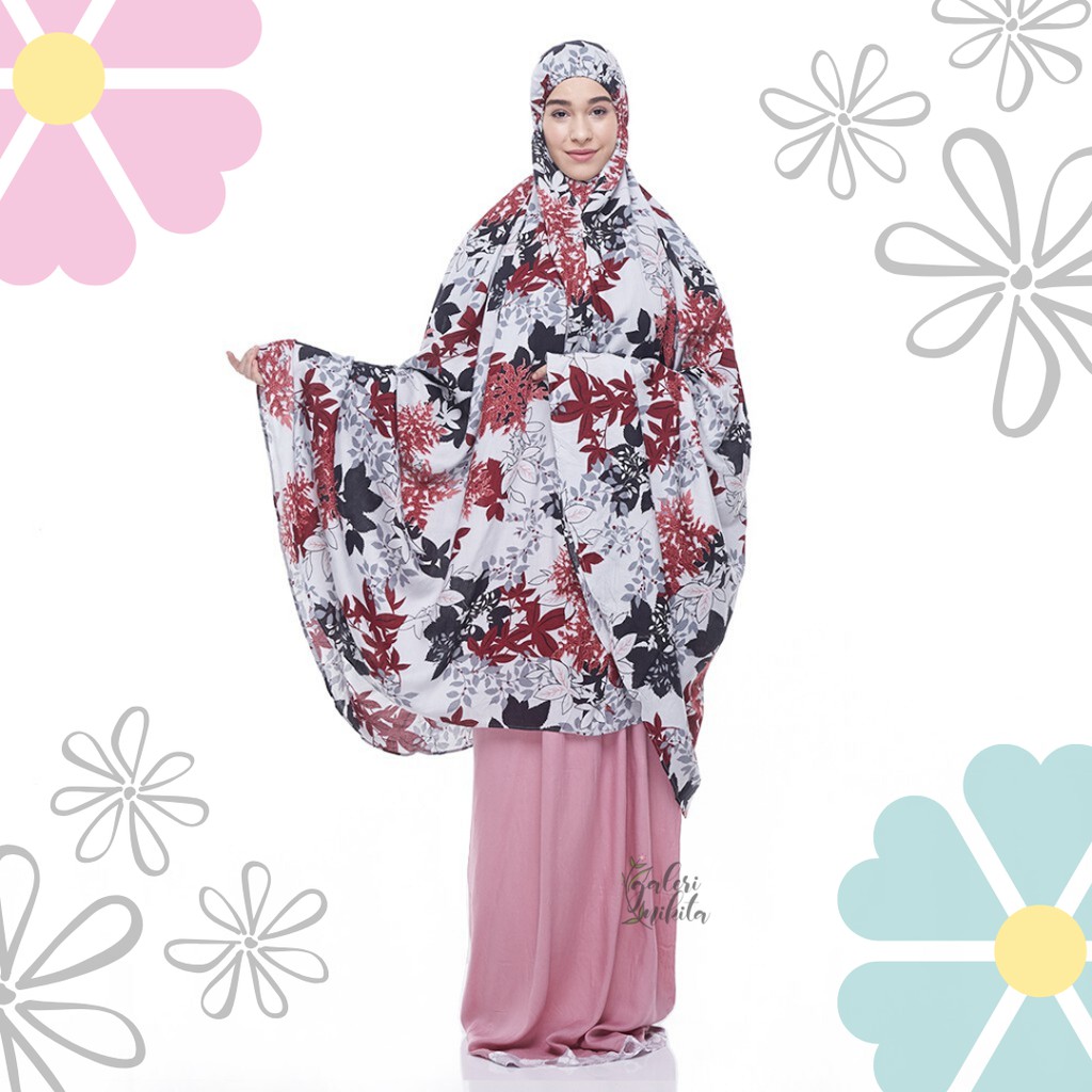 MUKENA PRETTY CLOVER PINK / Mukena Jumbo / Mukena Motif / Mukena Rayon / Mukena Tazbiya