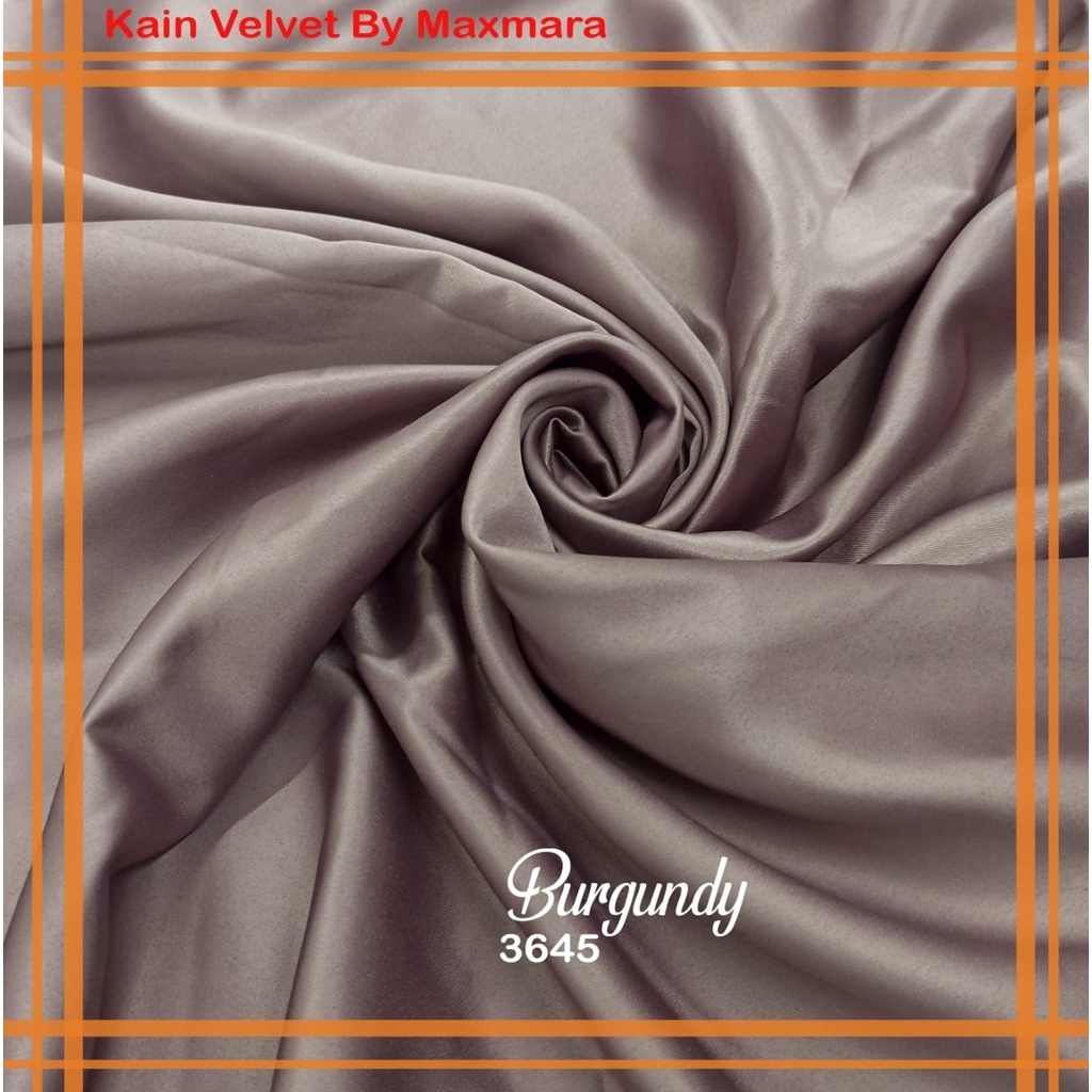 Bahan Multi Kain Satin saten Velvet maxmara Polos bridesmaid Meteran Super A Grade-3645 Burgundy