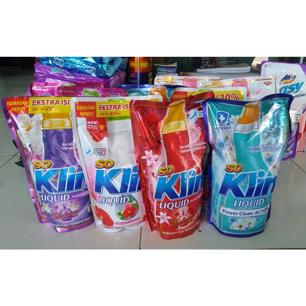 SoKlin Liquid / So klin detergent cair 750ml so klin bubuk
