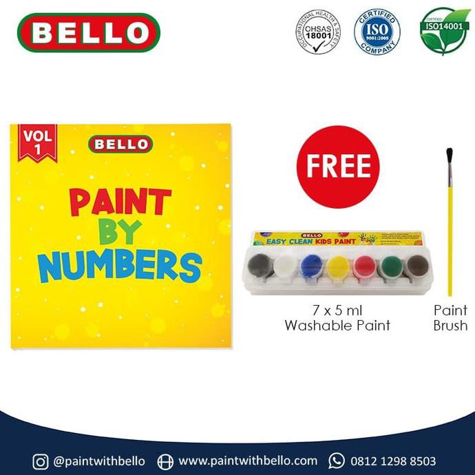 

BELLO PAINT by NUMBERS - Buku Melukis Anak dengan Kuas dan CAT 7 WARNA