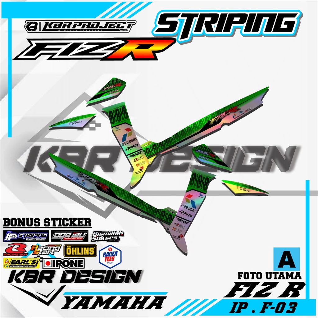 Sticker Striping FIZ R Hologram (COD) Sticker Striping Lis Variasi Motor Yamaha FIZ R Bahan Hologram