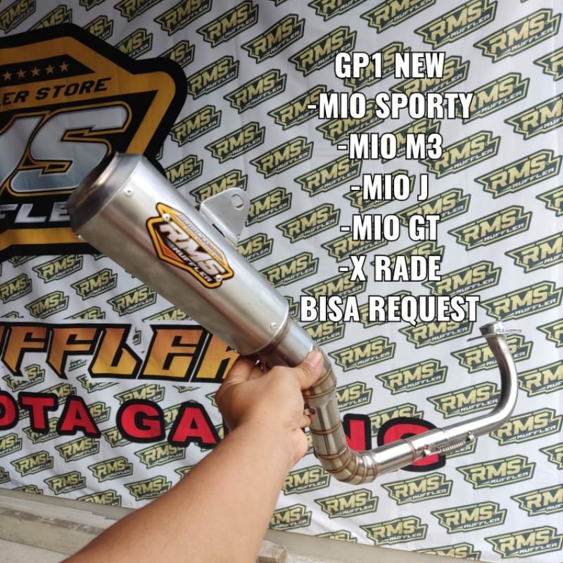 Knalpot RMS Muffler gp1 new mio j mio gt mio m3 mio sporty x rade bkn dpj cld rcb