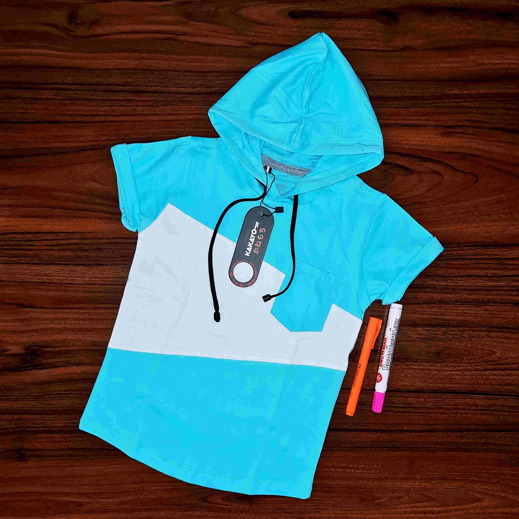 Kakayo Kids Kaos Hoodie Baju Anak Laki-Laki Perempuan Bahan Katun Soft