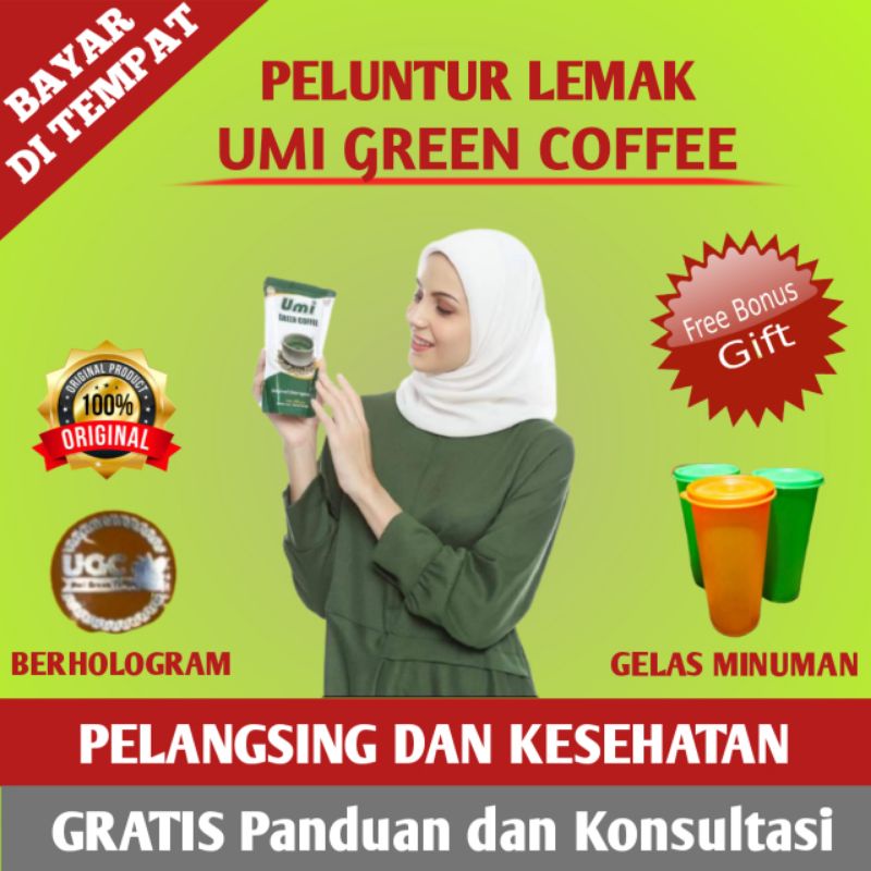 {COD} Umi Green Coffee / Pelangsing Badan Herbal / Promil / Melancarkan Haid /