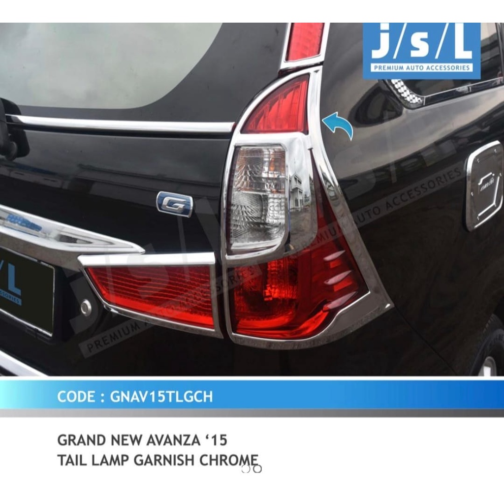 Garnish Belakang Grand All New Avanza 2015 Tail Lamp Garnis Chrome