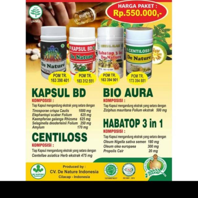 Obat Herbal Denature Centilos kapsul bd Bio Aura Habtop-Obat Herbal Pecandu Narkoba