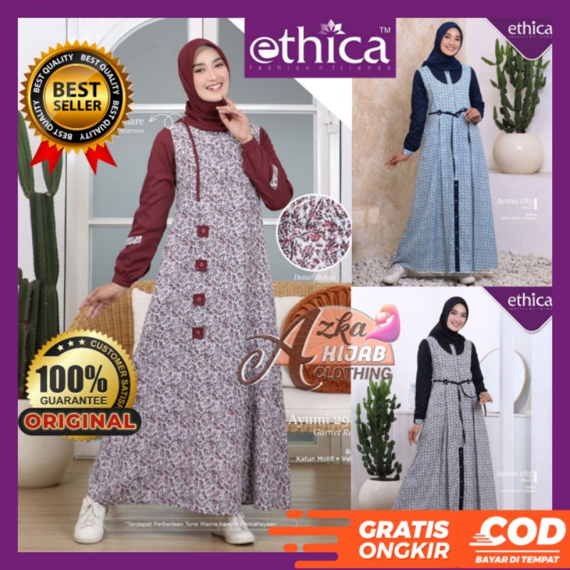 BAJU GAMIS TERBARU 2022 / GAMIS ETHICA AYUMI 294 / GAMIS MODERN / GAMIS SIMPLE ELEGAN / DRESS WANITA