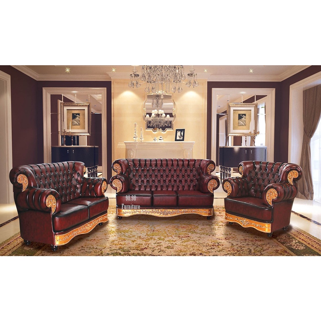 TITOV Sofa Tamu Mewah Modern Set 321 - Sofa Tamu Set - Sofa Tamu Kulit Premium Tipe Grace - Medan