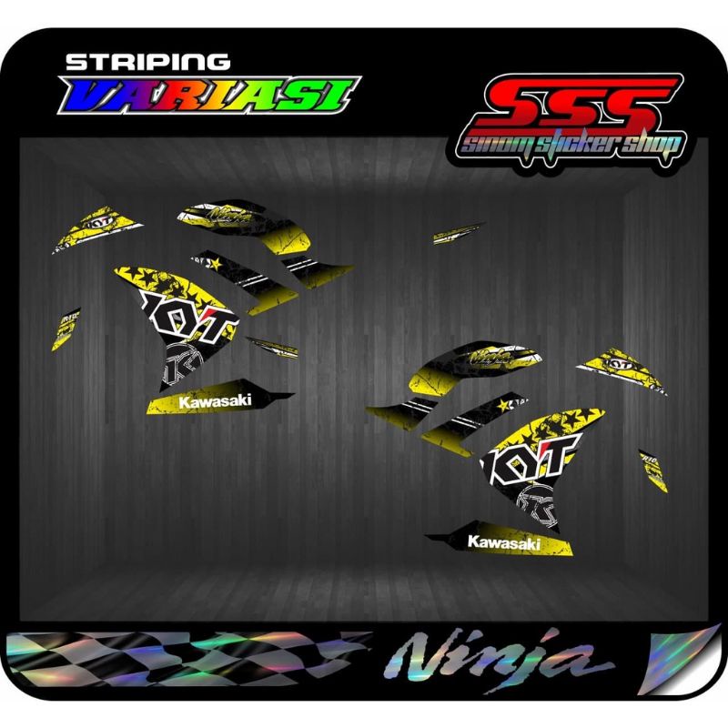 Decal stiker striping variasi kawasaki ninja 250FI motif R10