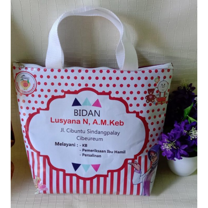 Tote bag brading tebal 10pcs,Tas bidan(bukan bhn spoun bond)