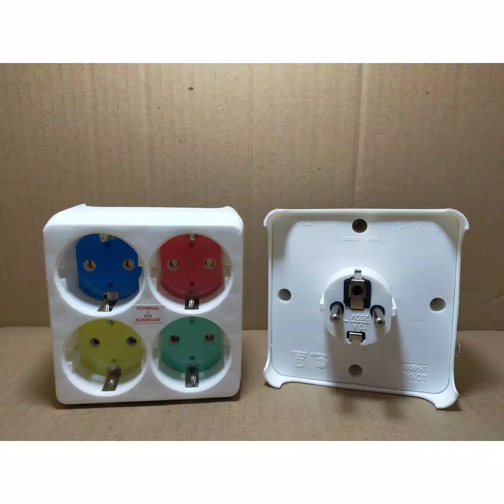 Stop kontak Colokan T 4 in 1 warna LOYAL Ly 906 W