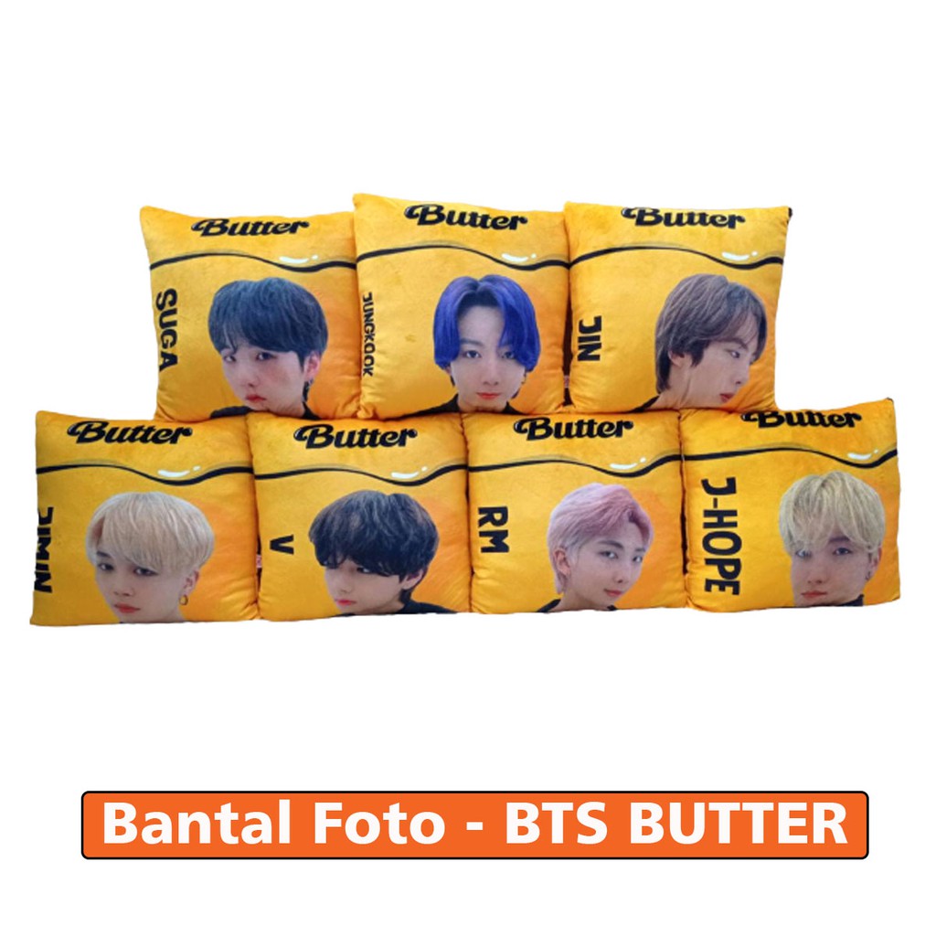 Bantal Sofa KPOP BTS Butter, Bantal Foto BTS, Bantal Sofa BTS