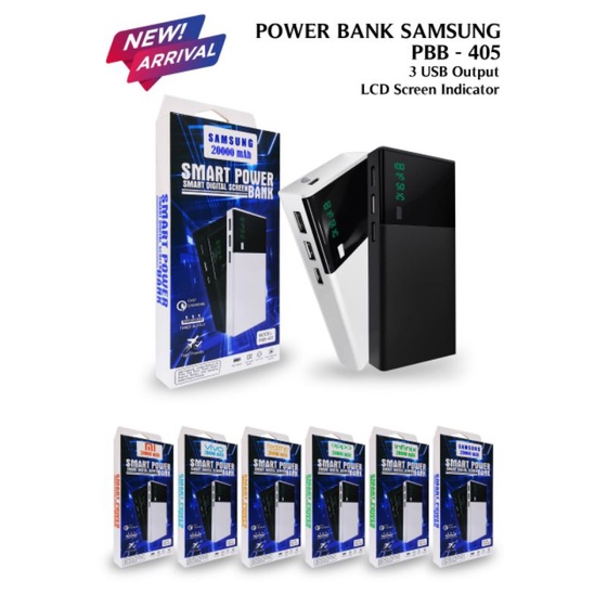 PROMO' POWERBANK 20000MAH PBB-405 BRANDED 3USB+LED