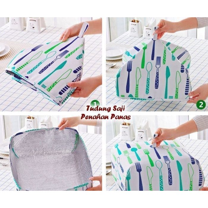 Tudung Saji Lipat dengan Lapisan almunium Foil  / Penutup makanan foil aluminium /Share: Favorit (89) Tudung Saji Lipat Aluminium Foil Food Cover Serbaguna Penutup Makanan Tahan Panas Dingin Anti Debu