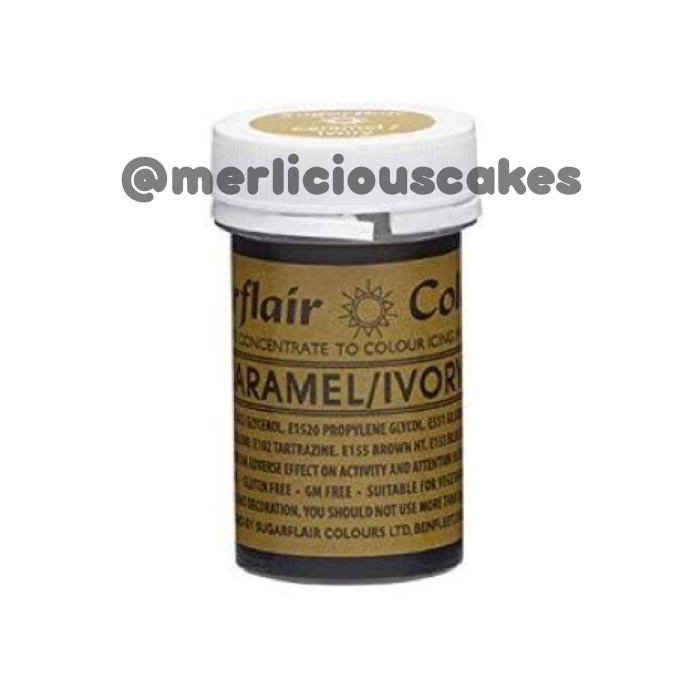 

Caramel Ivory Sugarflair Paste Concentrate Coloring Colouring Pewarna