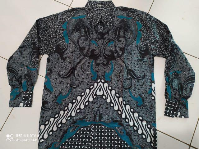 Kemeja Batik Cowok Kemeja Kondangan Batik Panjang Pria Corak Kujang Abu