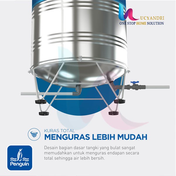 Toren Air Penguin Stainless Steel TBSK 1500 Tangki Air Stainles PREMIUM FREE ONGKIR