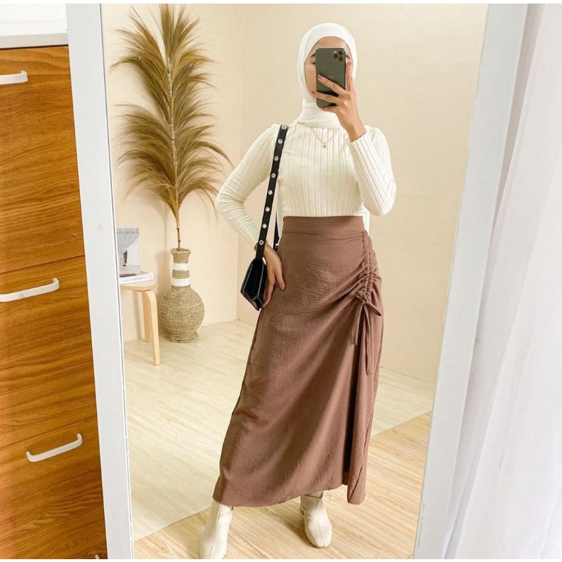 MOLY SKIRT | ROK SERUT CASUAL - KOREAN LOOK MIDI SKIRT - ROK CRINKLE SERUT