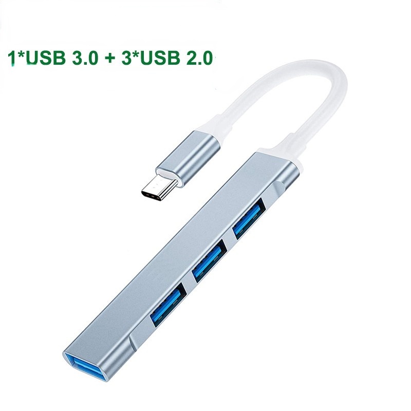 Hub Splitter 4 Port Usb 3.0 Otg Tipe C 3.1 Untuk Laptop / Pc / Komputer Pro Air13.3