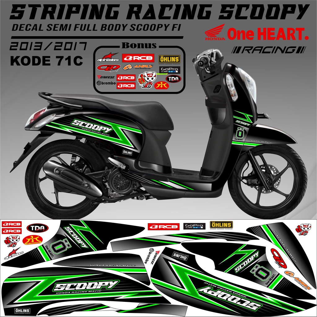 Striping Scoopy Sticker Scoopy 2013/2017 Variasi Kode 71