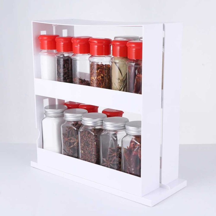 Rak Botol Bumbu Dapur Spice Bottle Storage Rack 2 Layer - G56 - Putih