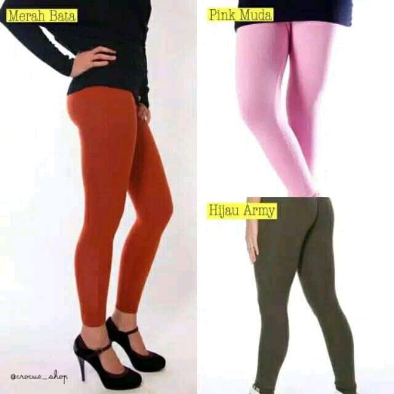 legging panjang spandek polos adem lembut elastis tebal BB35/60